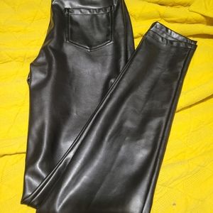 Size 24 pleather pants. Button fly